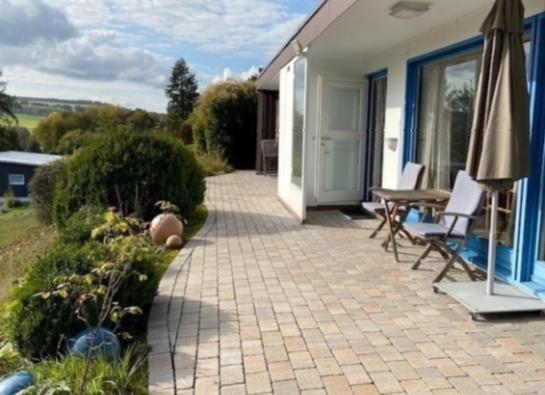 Idyllisch Wohnen Im Weserbergland - Bungalow Mit Phantastischer Aussicht Fuer 4 Personen Polle Esterno foto